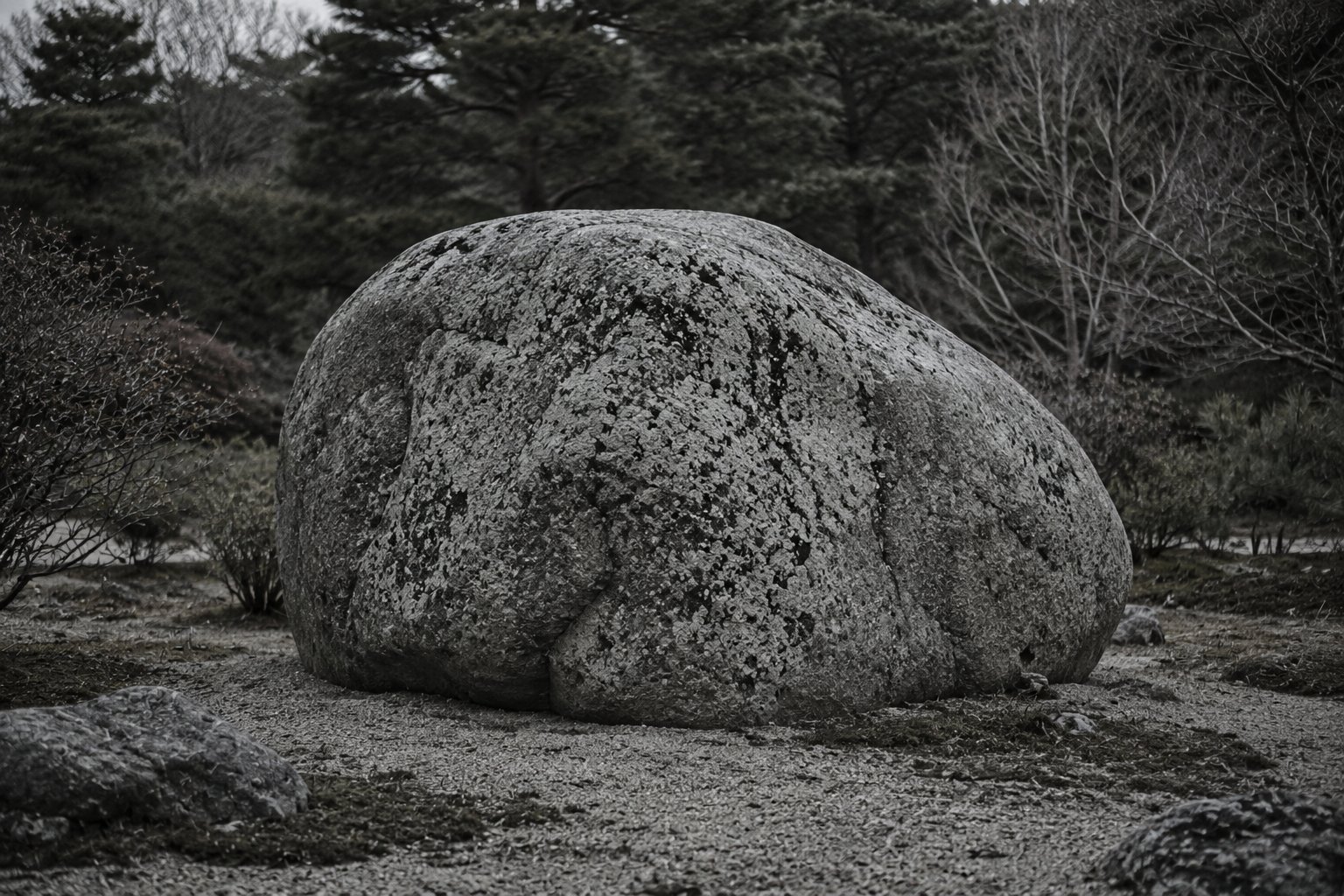 A large preserved granite boulder